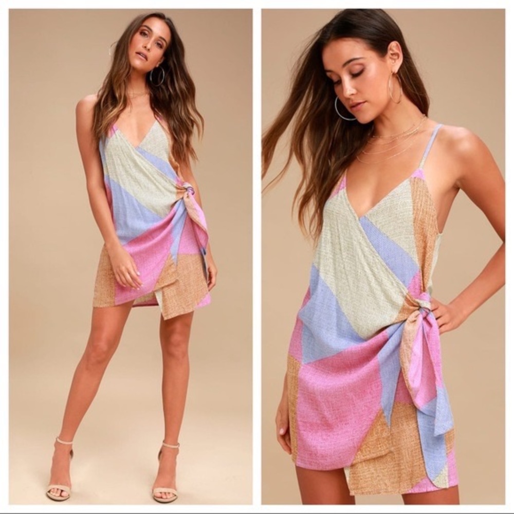O’Neill Marlo Beige Multi Print Wrap Dress